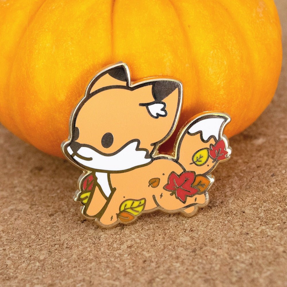 Leafy Fox Enamel Pin