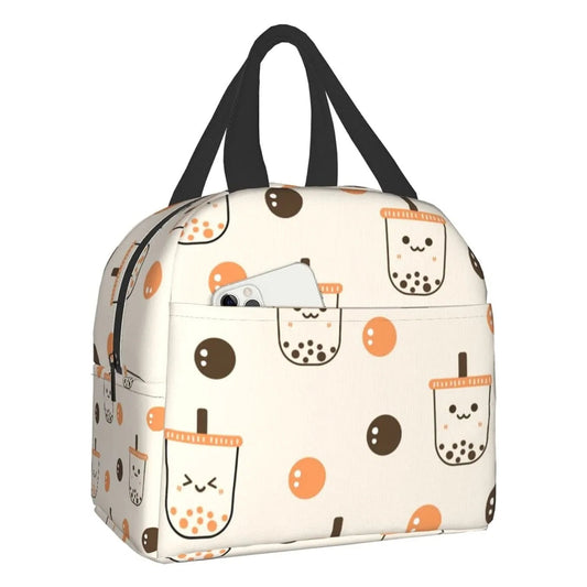 Boba Tea Print Insulated Lunch Bag