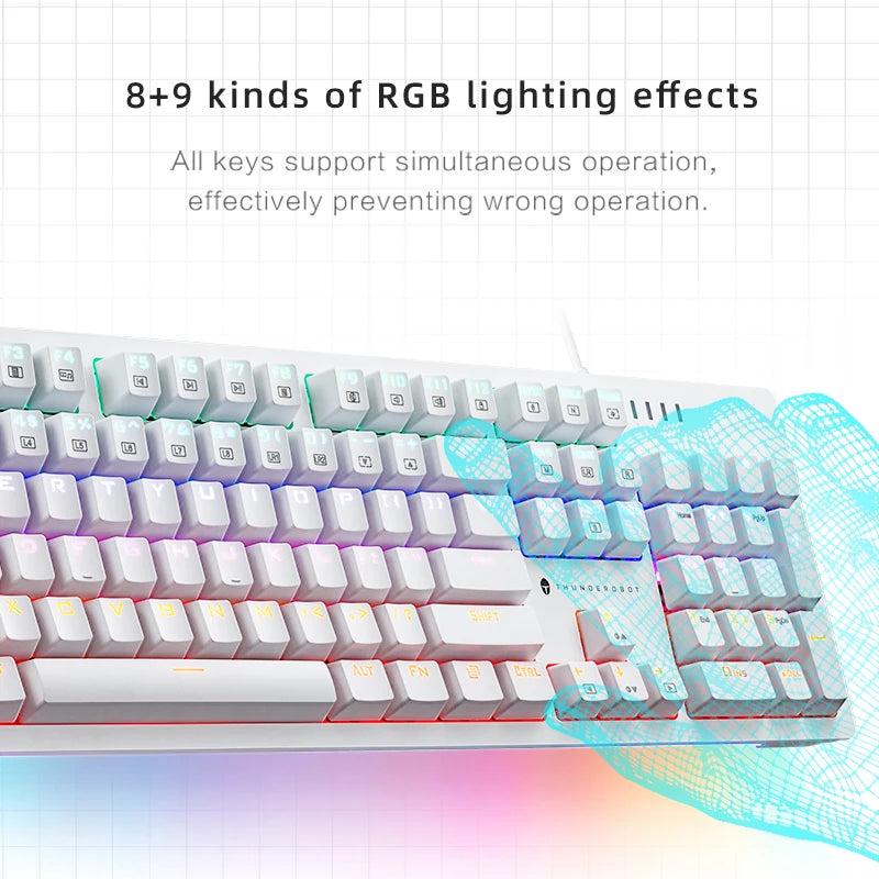 Top KG3104 RGB Mechanical Keyboard Wired USB Gaming Keyboard