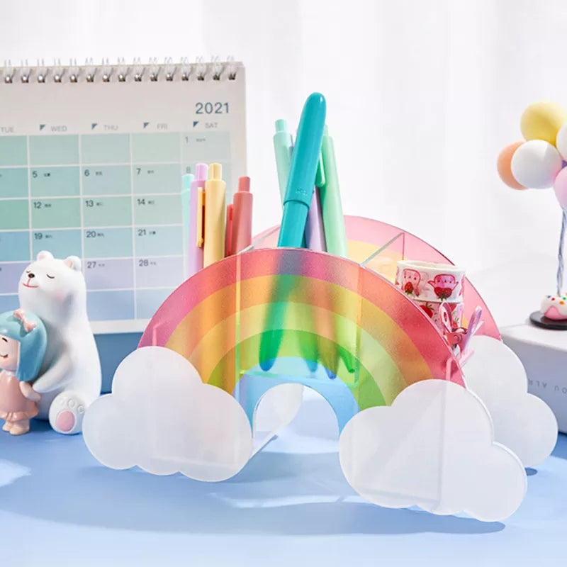 Rainbow Cloud Acrylic Pen Holder