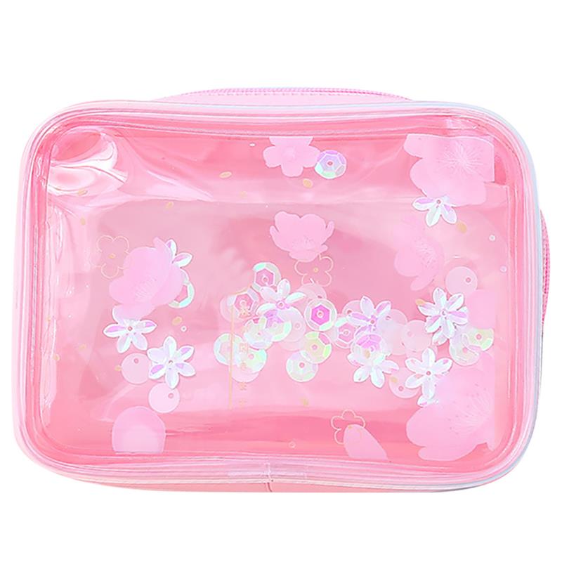 Cherry Blossom Quicksand Cosmetics Bag