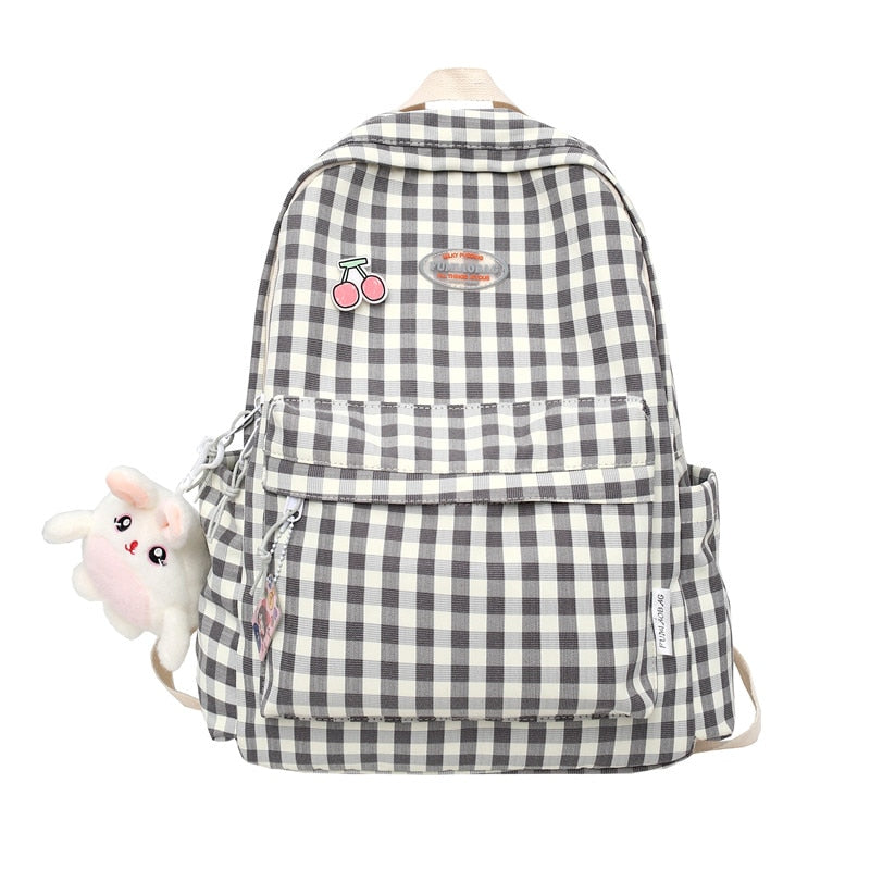 Cherry Plaid Backpack