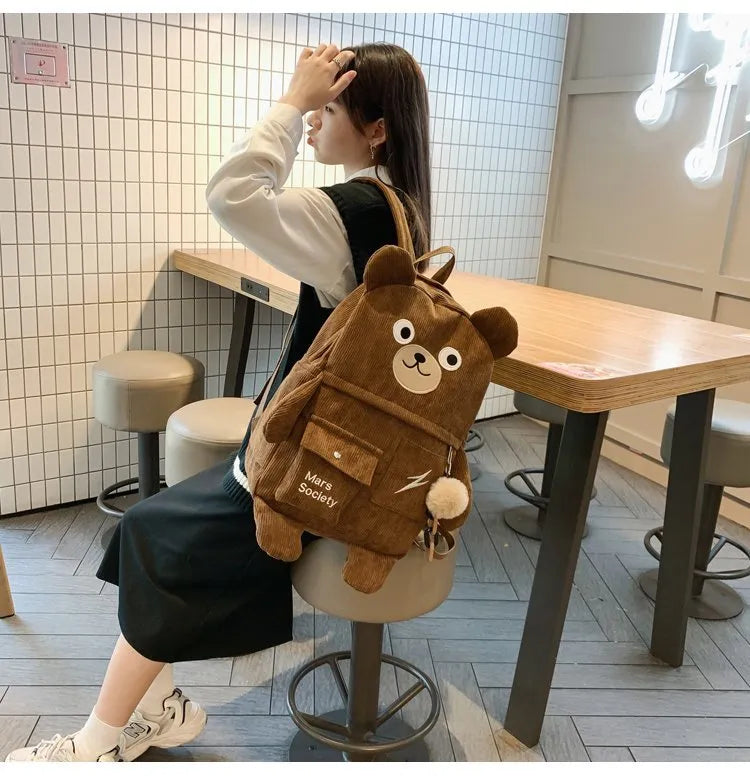 Corduroy Bear Backpacks