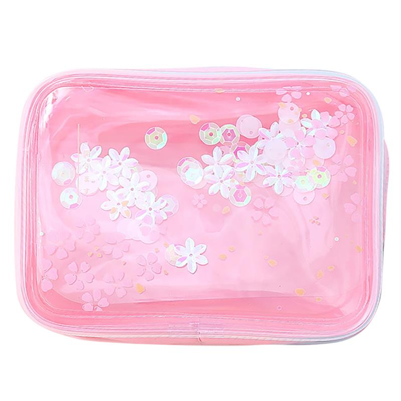 Cherry Blossom Quicksand Cosmetics Bag