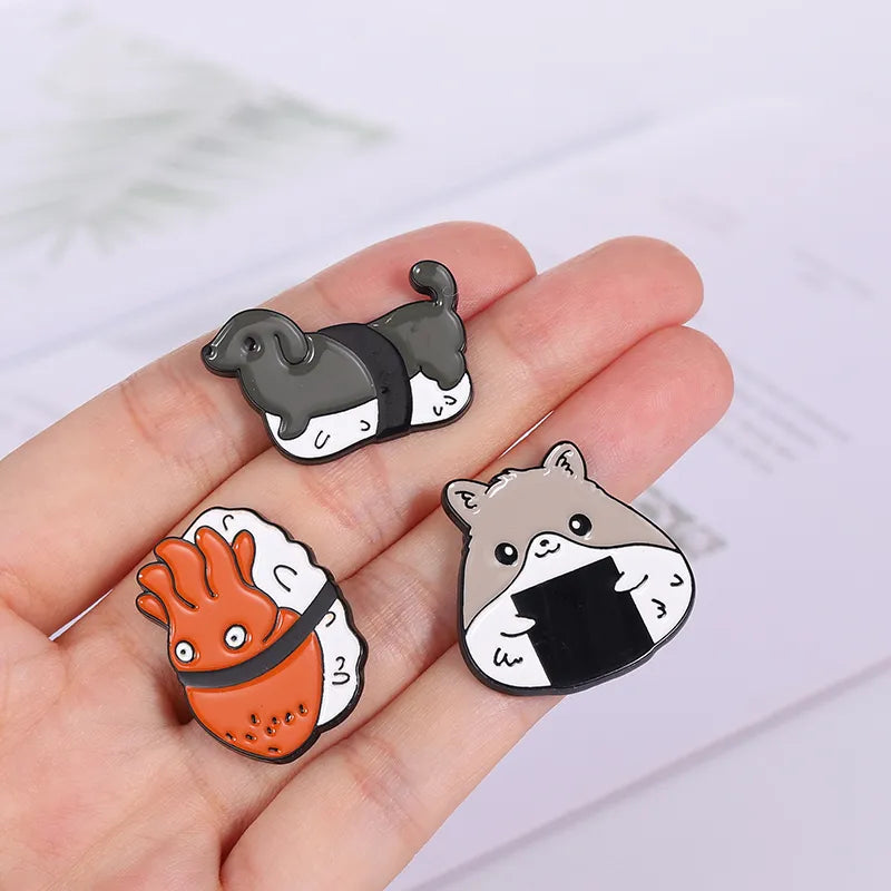 Sushi Animal Enamel Pins