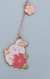 Cherry Blossom Bunny and Cat Bookmarks