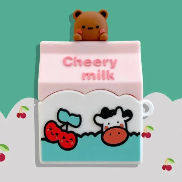 Cheery Cherry Milk Bear AirPods Case