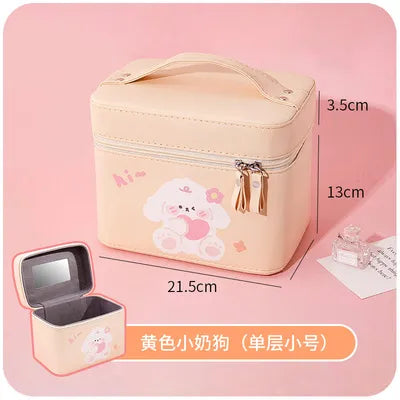 Cute Beauty Organizer Faux Leather Case