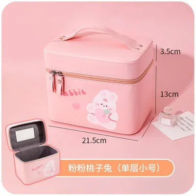 Cute Beauty Organizer Faux Leather Case