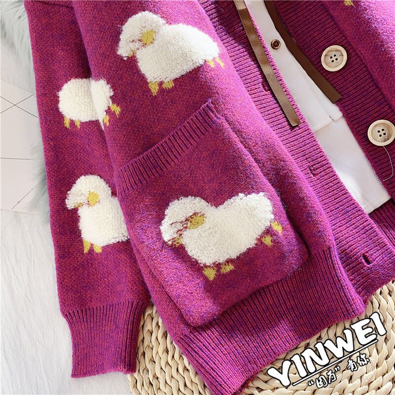 Casual Sheep Cardigan Sweater