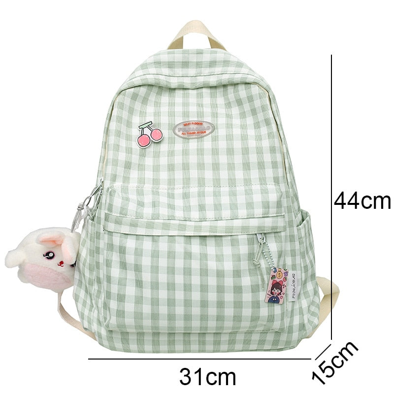 Cherry Plaid Backpack