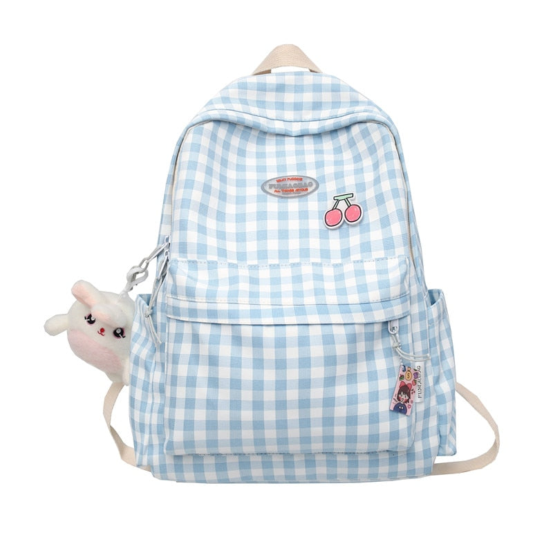 Cherry Plaid Backpack