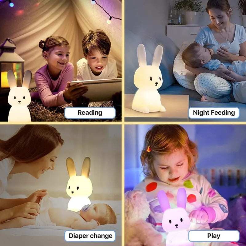 Night Light Cute Bunny Silicone Lamp