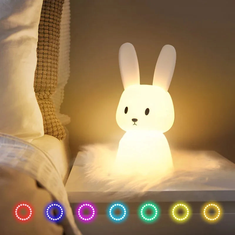 Night Light Cute Bunny Silicone Lamp