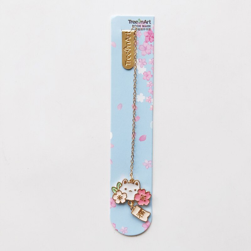 Cherry Blossom Bunny and Cat Bookmarks