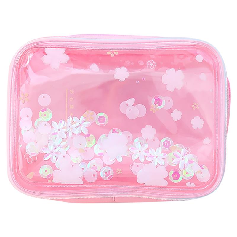 Cherry Blossom Quicksand Cosmetics Bag