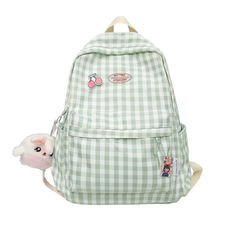 Cherry Plaid Backpack