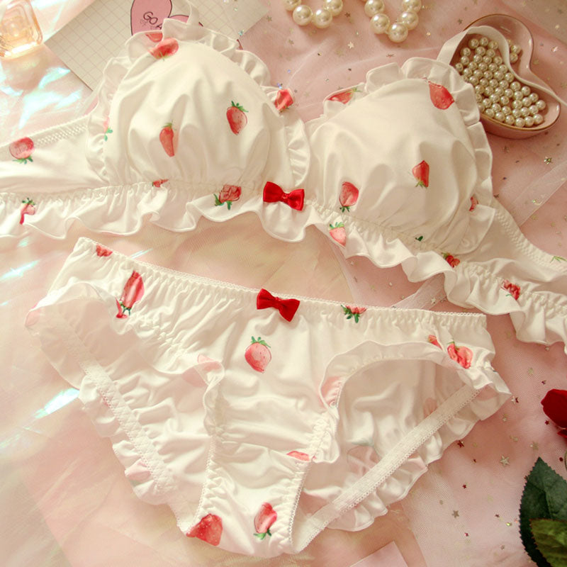 Strawberry Print Underwear Set