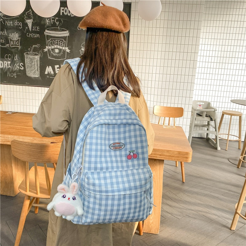 Cherry Plaid Backpack