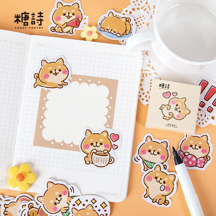 45 Pcs Kawaii Shiba Inu Stickers