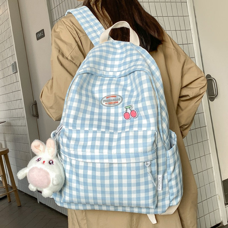 Cherry Plaid Backpack