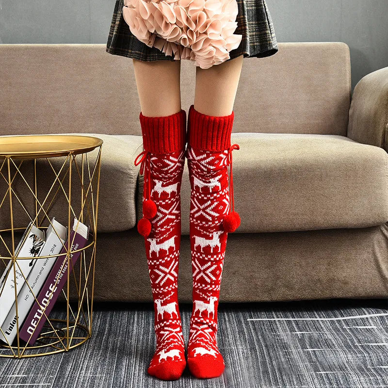 Knee High Reindeer Stockings