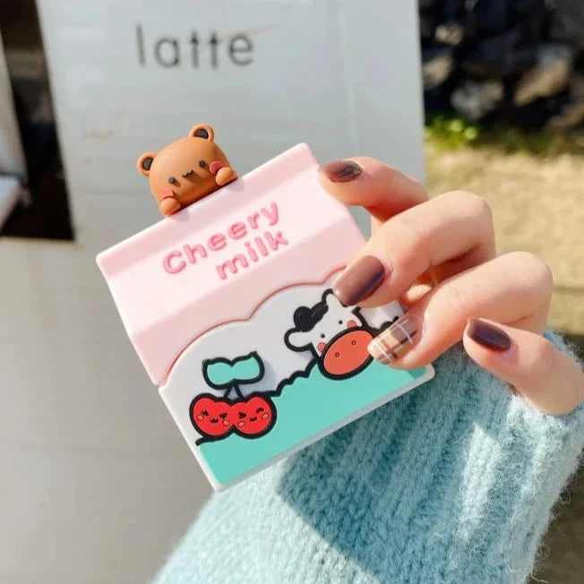 Cheery Cherry Milk Bear AirPods Case