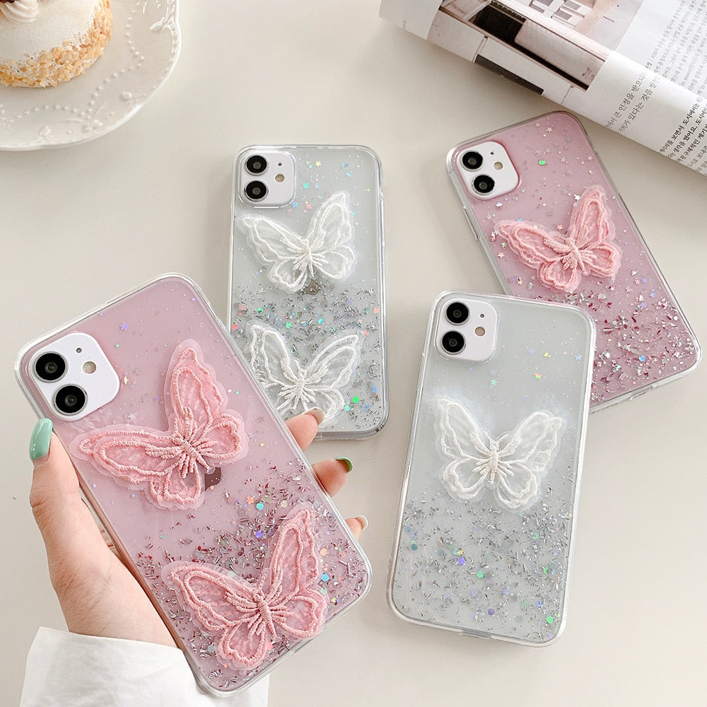 Glitter Star Butterfly iPhone Cases