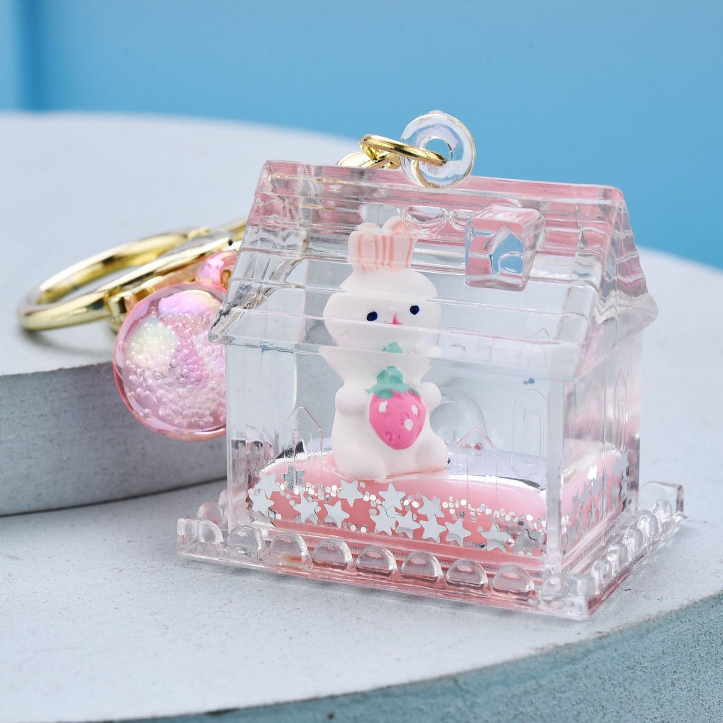 Strawberry Bunny Keychain