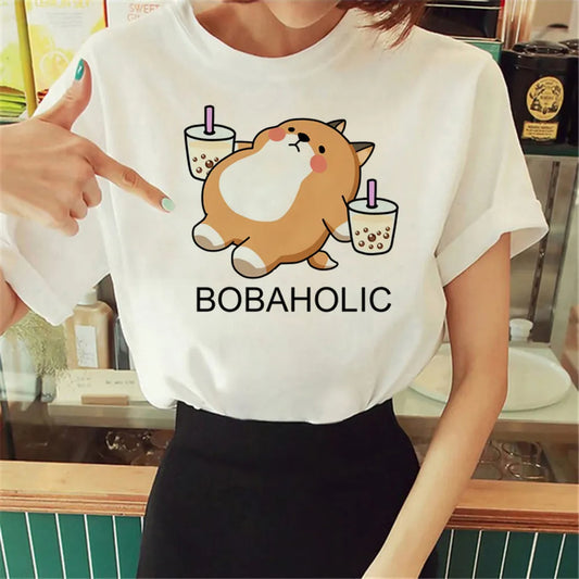 Bobaholic Shiba Inu T-Shirt