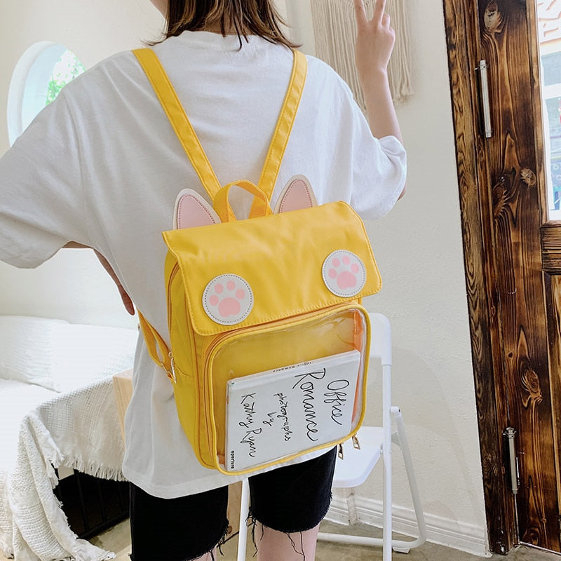 Clear Pocket Cat Backpack