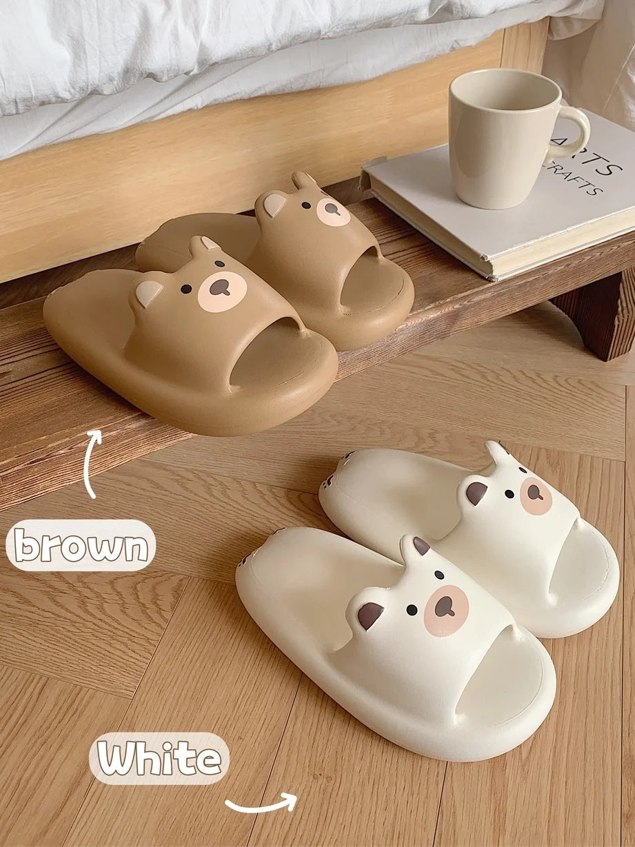 Kawaii Soft Thick platform Cute Bear Slippers