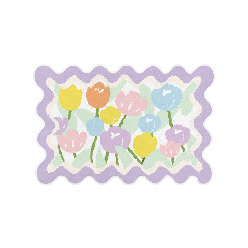 Pastel Tulips Floor Rug