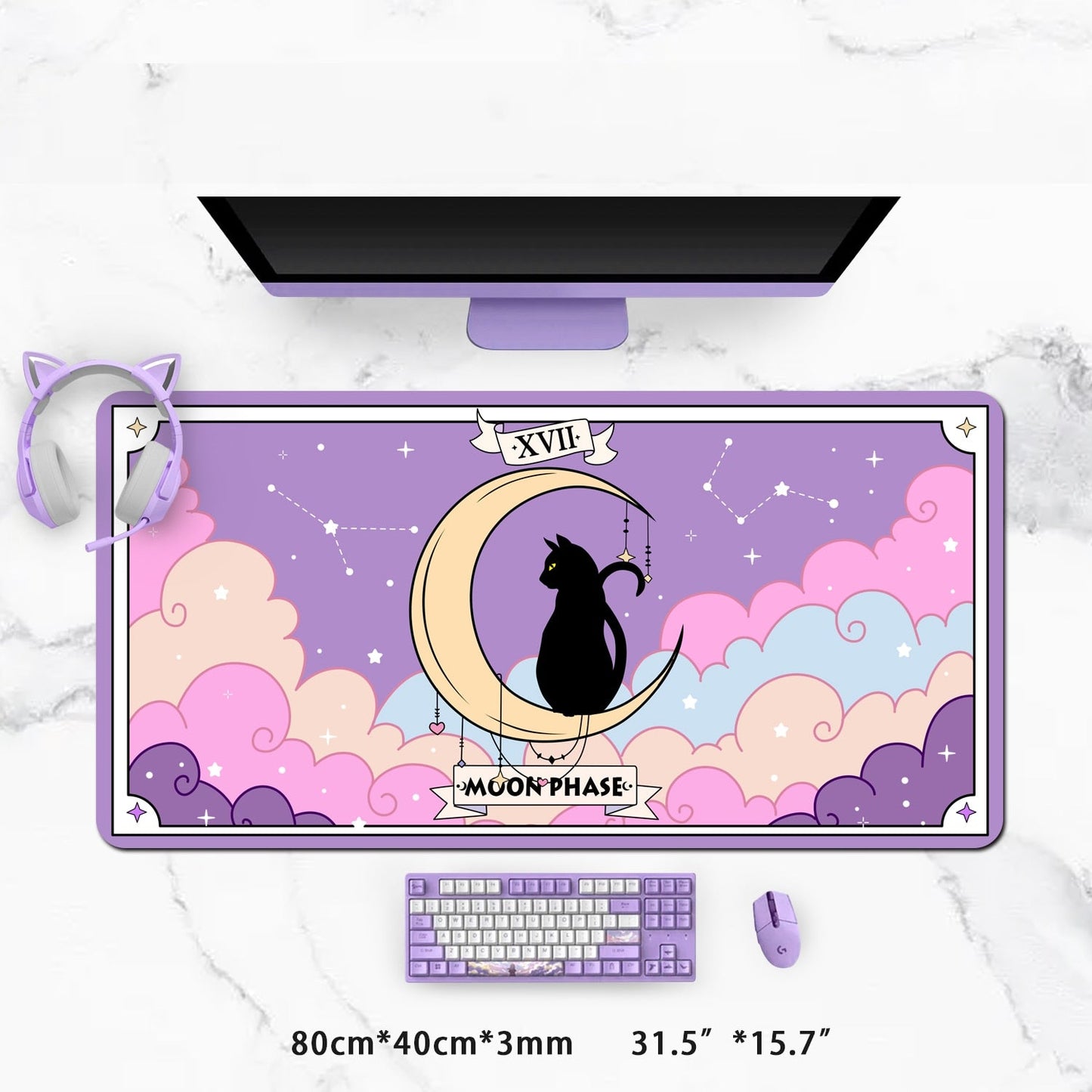 Moon Cat Desk Pad