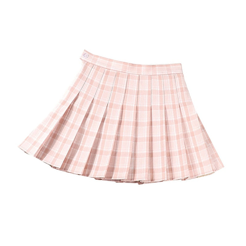 Pink Pleated Mini Skirts