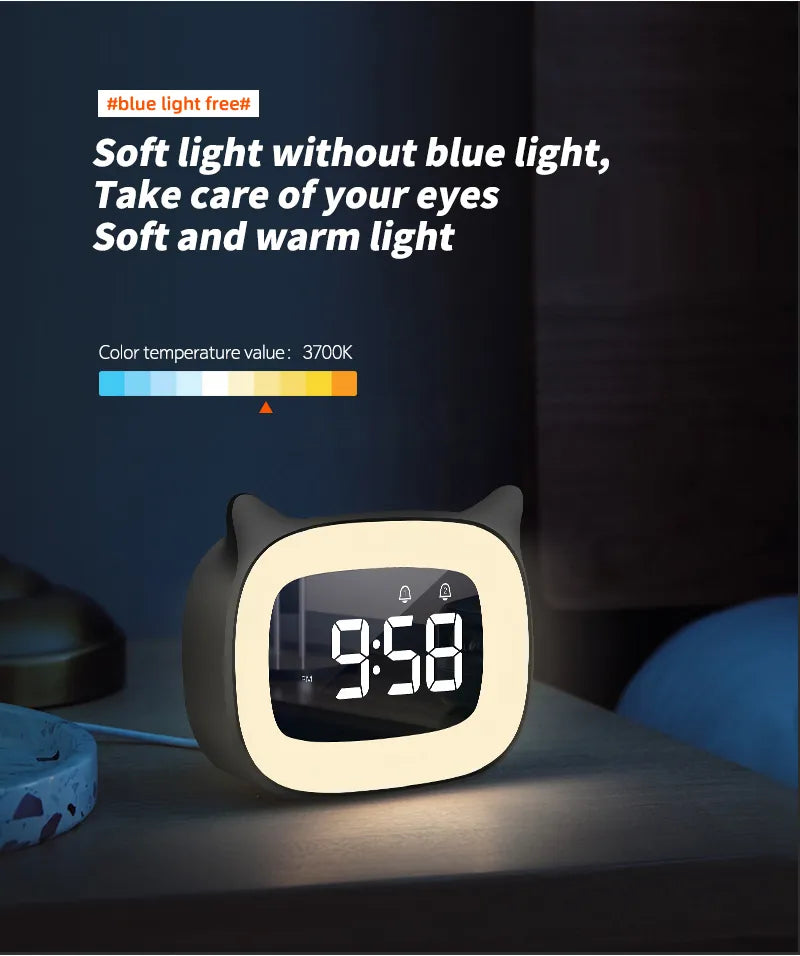 Cute Cat Digital Alarm Clock