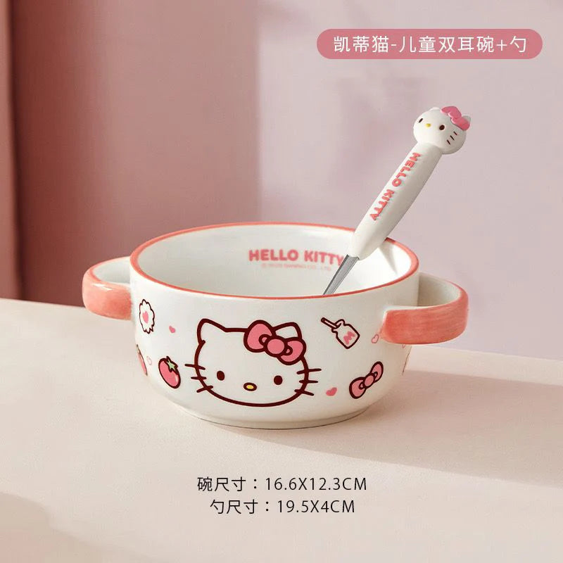 Kawaii Sanrio Ceramics Bowl with Spoon