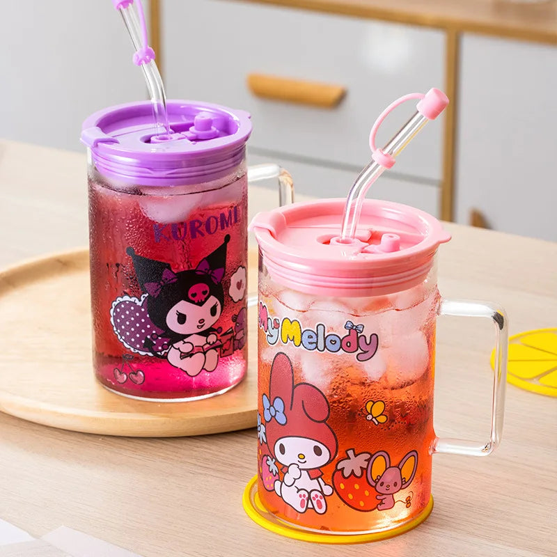 Sanrio Straw Glass Cup