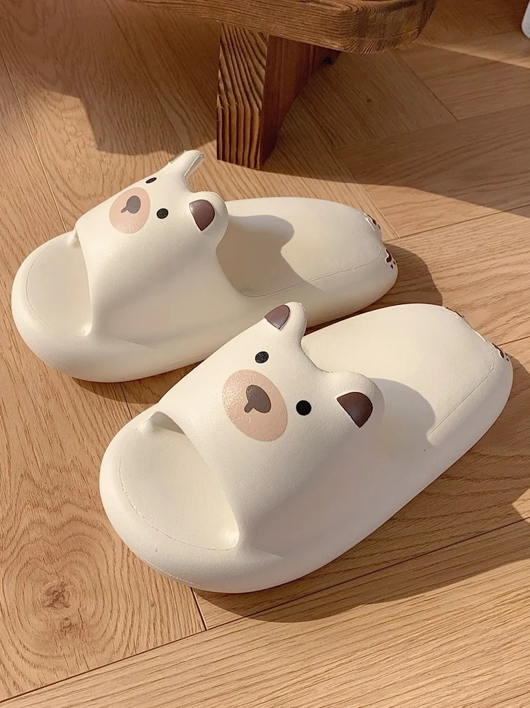 Kawaii Soft Thick platform Cute Bear Slippers