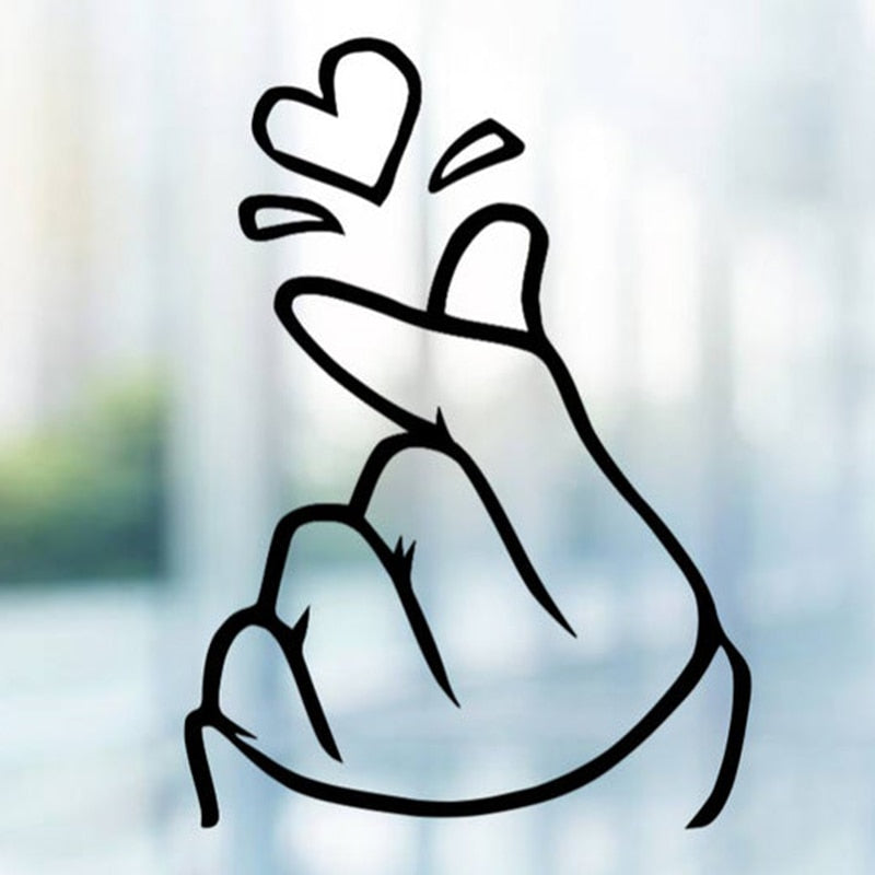 Finger Heart Vinyl Car Decal