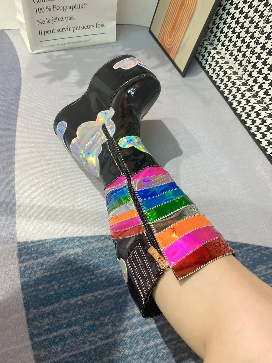 Rainbow Clouds Platform Boots