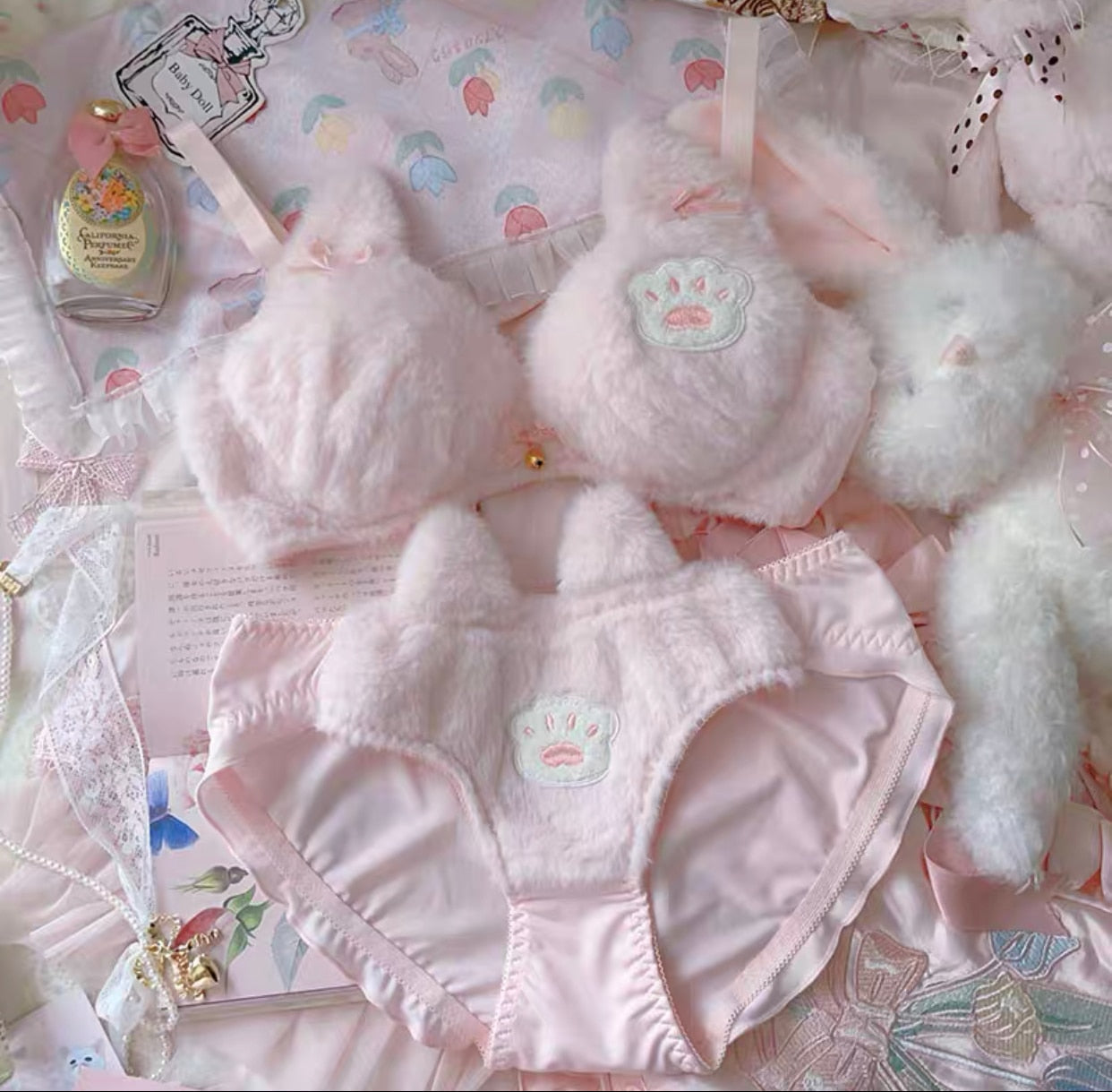 Cat Paw Plush Underwear Set