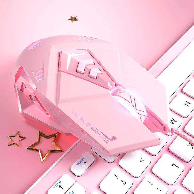 Pink Gaming LED Mouse