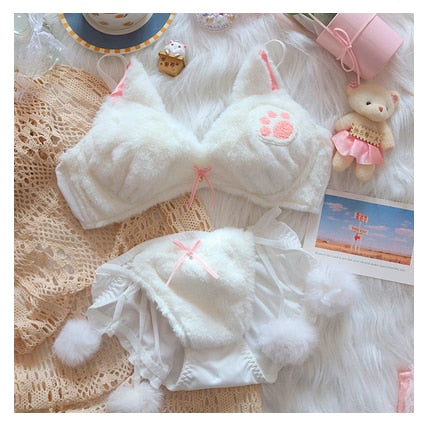 Cat Paw Plush Underwear Set