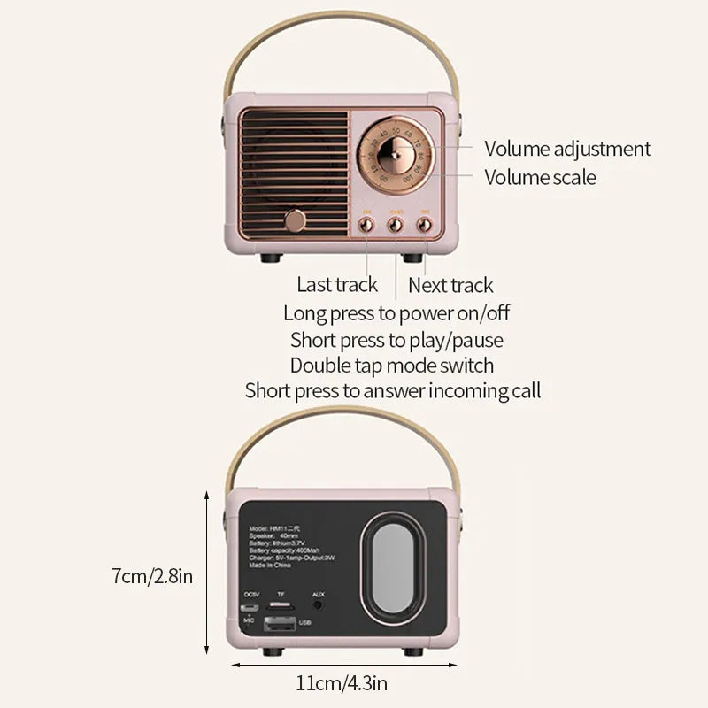 Mini Retro Bluetooth Speaker