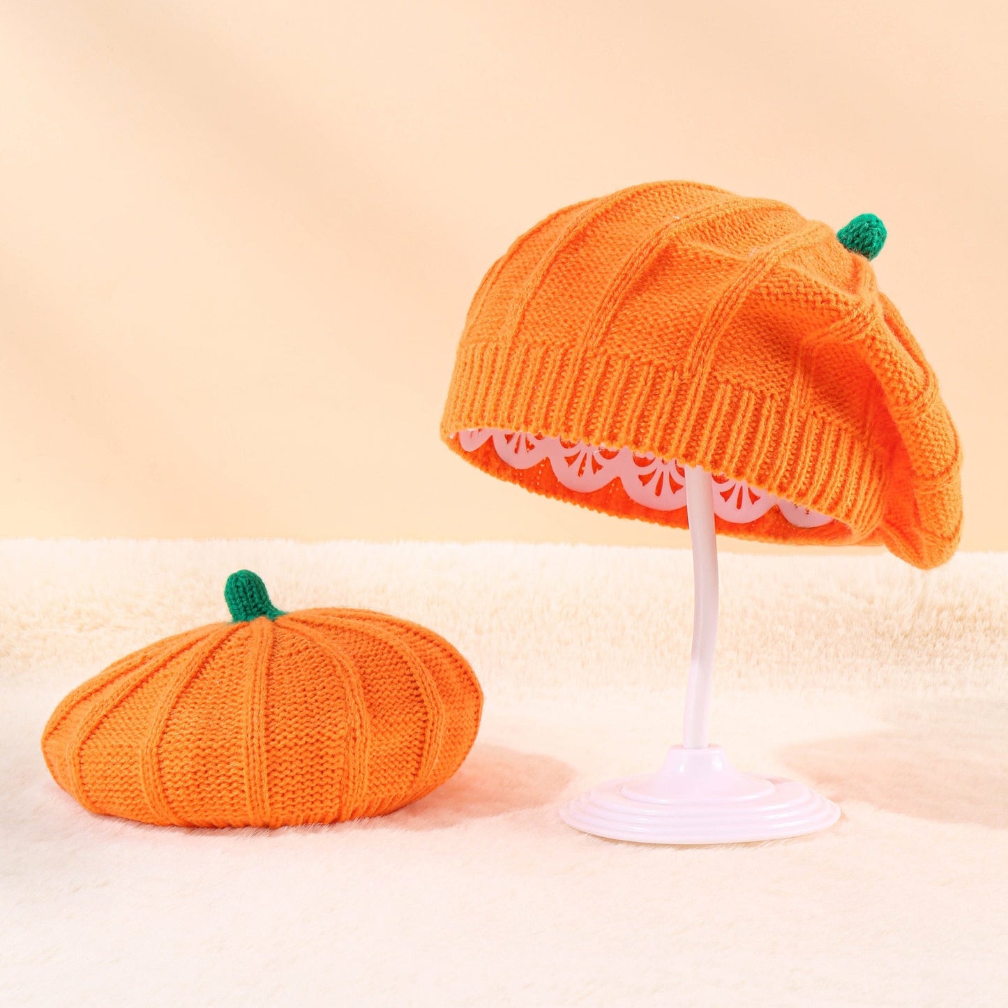 Pumpkin Beret Hat