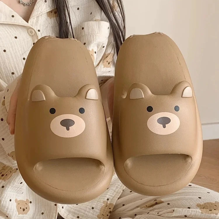 Kawaii Soft Thick platform Cute Bear Slippers