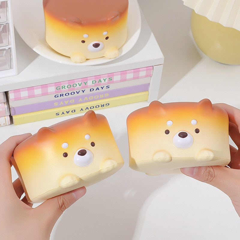 Cheesecake Puppy Squish Toy