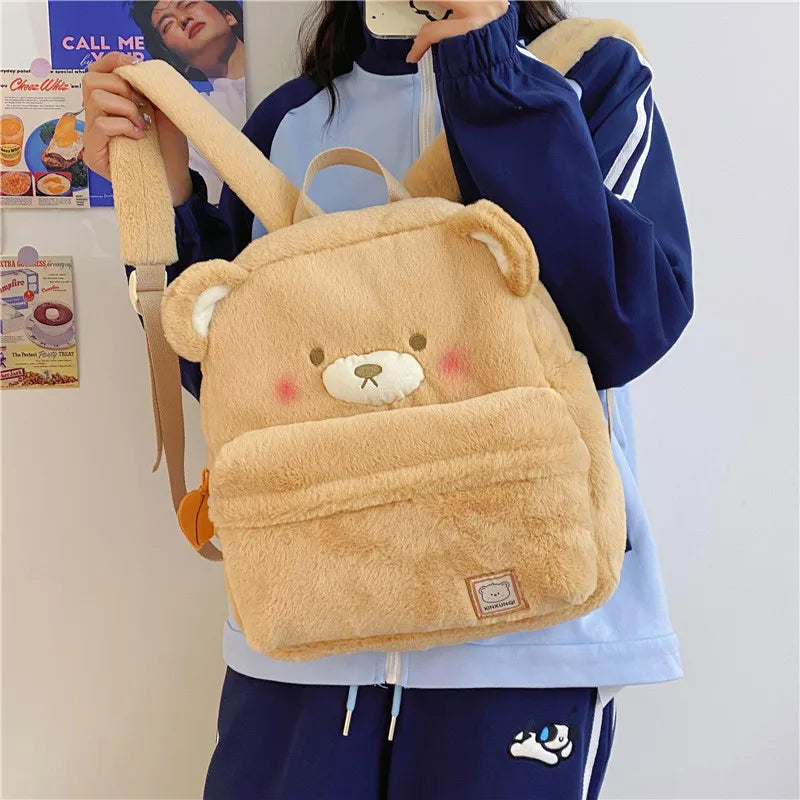 Blushing Bear Plush Backpack