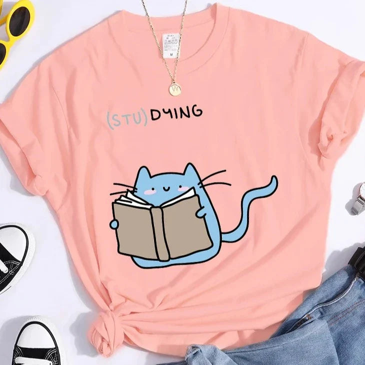 (STU)DYING Cat Graphic T-Shirt